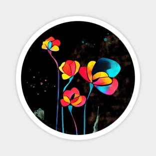 Exotic Watercolor Flower Magnet